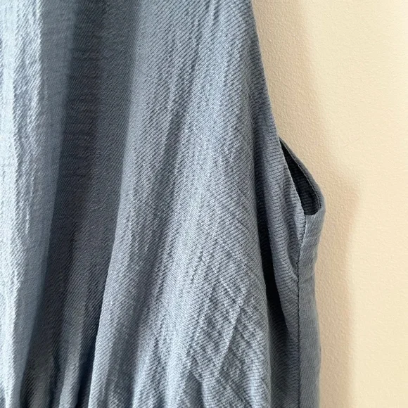 Vince Blue Smocked Tiered Midi Dress - Picture 9 of 16